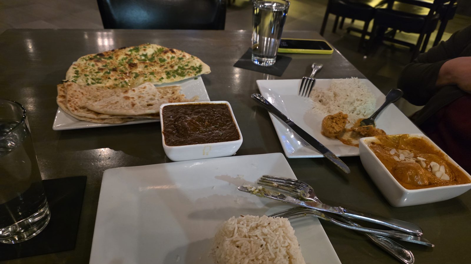 Dinner in Denver — naan and curry